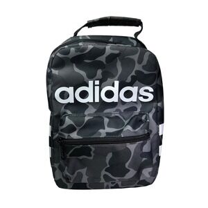Adidas Camouflage Insulated Lunch Bag Grey Black White Logo 3-Stripes Camo